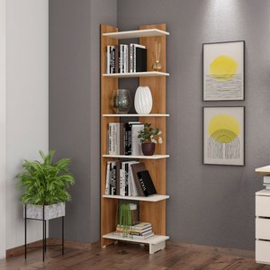 Estante Livreiro Organizador Multiuso Casa e Escritório Eccos - Nature com Off White
