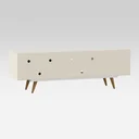 Ver imagem 4 de Rack Retro Tv 60 Polegadas 85 Com Gavetas Branco