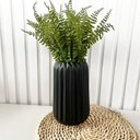 Ver imagem 2 de Vaso Preto Fosco Moderno P/ Mesa Lateral Aparador C/ Planta