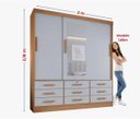Ver imagem 2 de Guarda Roupa Meridian 3 Portas Cinamomo/Off D Doro Móveis
