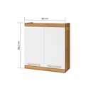 Ver imagem 3 de Armário Aéreo Cozinha Modulado Burguesa C/ 2 Portas Freijó/branco - Nesher