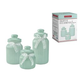 Pote hermético lace para armazenar alimentos com 3 peças - 2