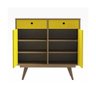 Aparador Buffet Retrô 90 Rustik Carvalho/Amarelo Ac - 3