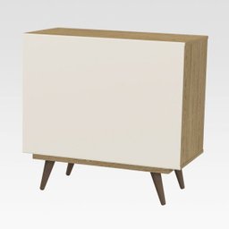 Aparador Buffet Retrô 90 Rustik Carvalho/Amarelo Ac - 5 Aparador Buffet Retrô 90 Rustik Carvalho/Amarelo Ac - 5