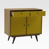 Aparador Buffet Retrô 90 Rustik Carvalho/Amarelo Ac - 4