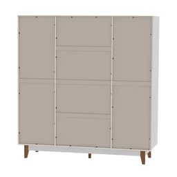 Guarda-Roupa Casal Branco 4 Portas Retrô Vintage Ac - 5