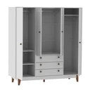 Ver imagem 3 de Guarda-Roupa Casal Branco 4 Portas Retrô Vintage Ac