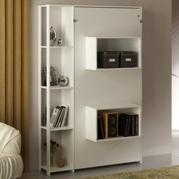 Cama Retratil De Parede Solteiro CM8013 Branco Tecno Mobili - 3