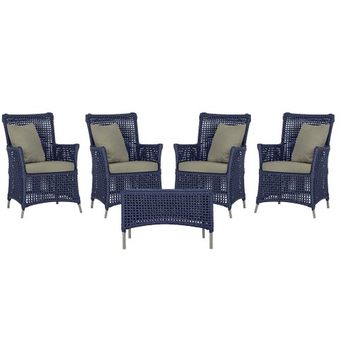 4 Poltronas e 1 Mesa Igapó em Alumínio Pintura Fendi Corda Náutica Estofado 8