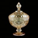 Ver imagem 3 de Potiche Bomboniere Pé Cristal Diamond Âmbar Metalizado Lyor