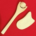 Ver imagem 1 de Kit Facial - Rolo Massageador Roller e Gua Sha de Bambu