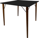 Ver imagem 2 de Mesa Jantar Quadrada 90cm MDF Preto Pé Palito + Suporte V