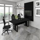 Ver imagem 1 de Mesa de Reunião Industrial 2,0m e Painel de Tv Escritório F5 Cor:preto