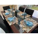 Ver imagem 4 de Kit 30 Guardanapo em Jacquard Azul Claro 40x40cm - Atacado