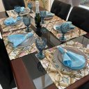 Ver imagem 3 de Kit 30 Guardanapo em Jacquard Azul Claro 40x40cm - Atacado