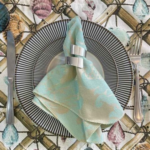 Kit 30 Guardanapo em Jacquard Tiffany e Dourado 40x40cm - Atacado