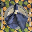 Ver imagem 1 de Kit 30 Guardanapo em Jacquard Azul Marinho 40x40cm - Atacado