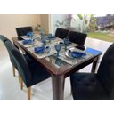 Ver imagem 4 de Kit 50 Guardanapos em Jacquard Azul Royal 40x40cm - Atacado