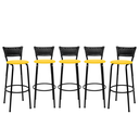 Ver imagem 1 de Kit 5 Banquetas para Bancada Banco Alto Junco Preto Balcão Cozinha Gourmet Bar Área de Lazer Piscina