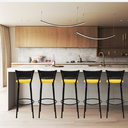 Ver imagem 6 de Kit 5 Banquetas para Bancada Banco Alto Junco Preto Balcão Cozinha Gourmet Bar Área de Lazer Piscina
