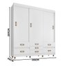 Roupeiro Casal 3 Portas 7 Gavetas 37020-araplac - Branco Branco - 4