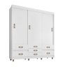 Roupeiro Casal 3 Portas 7 Gavetas 37020-araplac - Branco Branco - 2