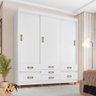 Roupeiro Casal 3 Portas 7 Gavetas 37020-araplac - Branco Branco - 1