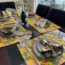 Ver imagem 3 de Kit 30 Guardanapo em Jacquard Preto e Dourado 40x40cm - Atacado