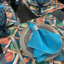 Ver imagem 2 de Kit 30 Guardanapo em Jacquard Azul Turquesa 40x40cm - Atacado