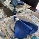 Ver imagem 2 de Kit 30 Guardanapo em Jacquard Azul Royal 40x40cm - Atacado