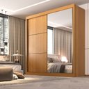Ver mais imagens de Guarda-Roupa Casal 2 Portas de Correr e 6 Gavetas com Espelho 100% MDF Cinamomo Off-White Coliseu