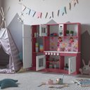 Ver imagem 4 de Cozinha Infantil Completa C/ Microondas Forno Fogão e Refrigerador Helena Branco e Rosa