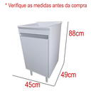 Ver imagem 2 de Tanque de Lavar Roupa de Fibra 20l com Suporte para Torneira de Bancada Tanque:branco