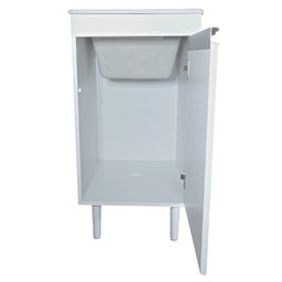 Tanque de Lavar Roupa de Fibra 20l com Suporte para Torneira de Bancada Tanque:branco - 5