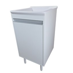 Tanque de Lavar Roupa de Fibra 20l com Suporte para Torneira de Bancada Tanque:branco - 1