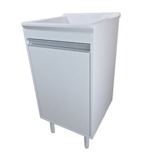 Tanque de Lavar Roupa de Fibra 20l com Suporte para Torneira de Bancada Tanque:branco