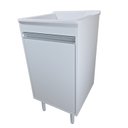 Ver imagem 1 de Tanque de Lavar Roupa de Fibra 20l com Suporte para Torneira de Bancada Tanque:branco