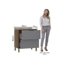 Ver imagem 2 de Balcão de Cozinha 80cm 2 Gavetões com Tampo Aspen Luciane Móveis Vanilla com Cinza Puro