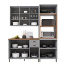 Ver imagem 3 de Armário de Cozinha Modulada Compacta Fidelitá Nara 100% MDF 3 Peças 190cm 10 Portas 2 Gavetas com