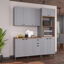 Ver imagem 1 de Armário de Cozinha Modulada Compacta Fidelitá Nara 100% MDF 3 Peças 190cm 10 Portas 2 Gavetas com