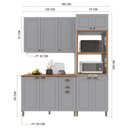 Ver imagem 4 de Armário de Cozinha Modulada Compacta Fidelitá Nara 100% MDF 3 Peças 190cm 10 Portas 2 Gavetas com