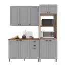 Ver imagem 2 de Armário de Cozinha Modulada Compacta Fidelitá Nara 100% MDF 3 Peças 190cm 10 Portas 2 Gavetas com