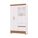 Ver imagem 3 de Guarda-roupa Solteiro San Diego 4 Portas 2 Gavetas com Espelho Branco/camarim - Pnr Móveis