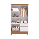 Ver imagem 2 de Guarda-roupa Solteiro San Diego 4 Portas 2 Gavetas com Espelho Branco/camarim - Pnr Móveis