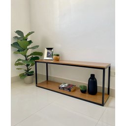 Aparador para sala estilo industrial balcão para sofá rack decorativo com prateleiras - 1 Aparador para sala estilo industrial balcão para sofá rack decorativo com prateleiras - 1