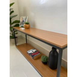 Aparador para sala estilo industrial balcão para sofá rack decorativo com prateleiras - 3 Aparador para sala estilo industrial balcão para sofá rack decorativo com prateleiras - 3