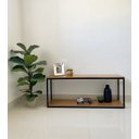 Ver imagem 2 de Aparador para sala estilo industrial balcão para sofá rack decorativo com prateleiras