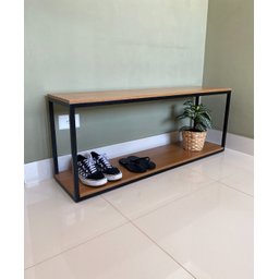 Aparador para sala estilo industrial balcão para sofá rack decorativo com prateleiras - 4 Aparador para sala estilo industrial balcão para sofá rack decorativo com prateleiras - 4