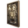 Quadro Motivacional Força em Moldura Caixa Tacolado Moldura Trad 1cm Madeira Escura com Vidro 30 X 4 - 4
