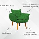 Ver imagem 6 de Kit 3 Poltronas Decorativa Alice Pé Trapézio 30cm Castanho - Suede